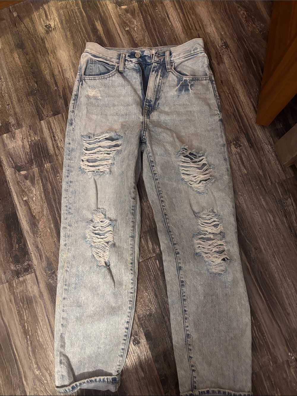 Light Blue Distressed Boyfriend Jeans